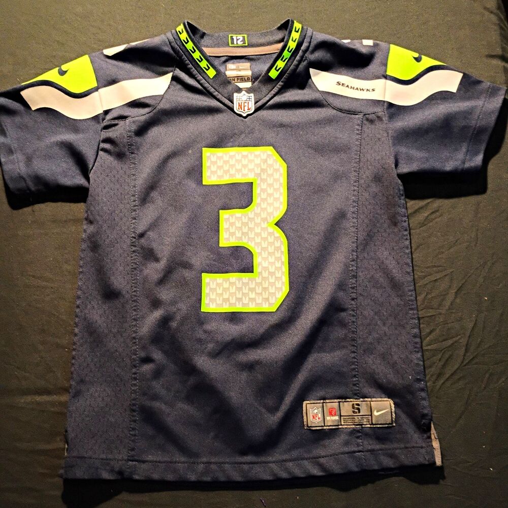 Nike Seattle Seahawks Russell Wilson #3 NFL Football Jersey, Youth S, Blue